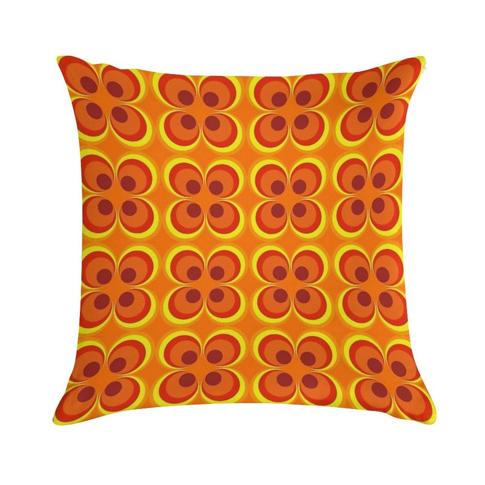 1970s Burnt Orange Retro Design Soft Decorative Cover Throw Pillow