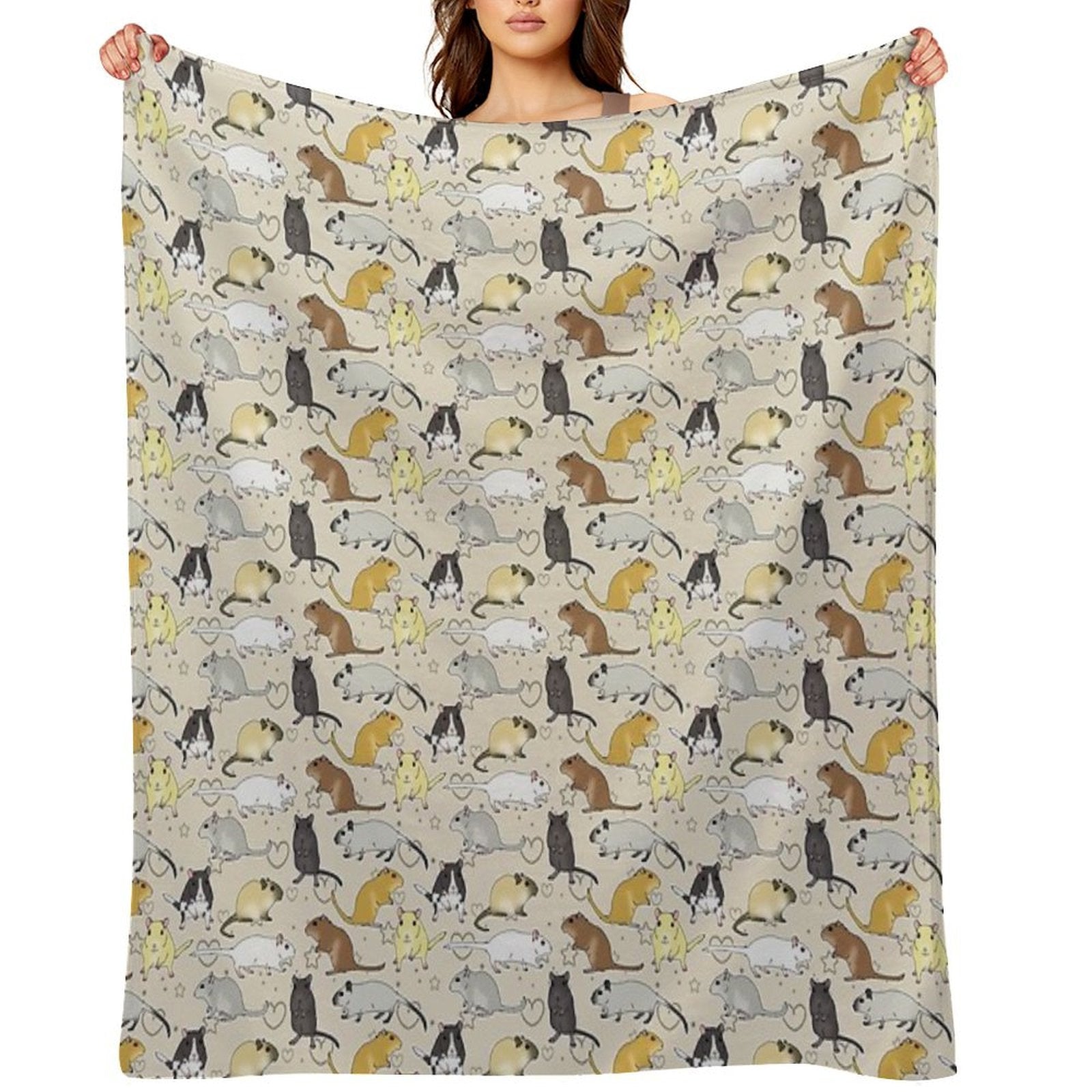 Gerbil Pattern Simple But Cute All-season Throw Blanket