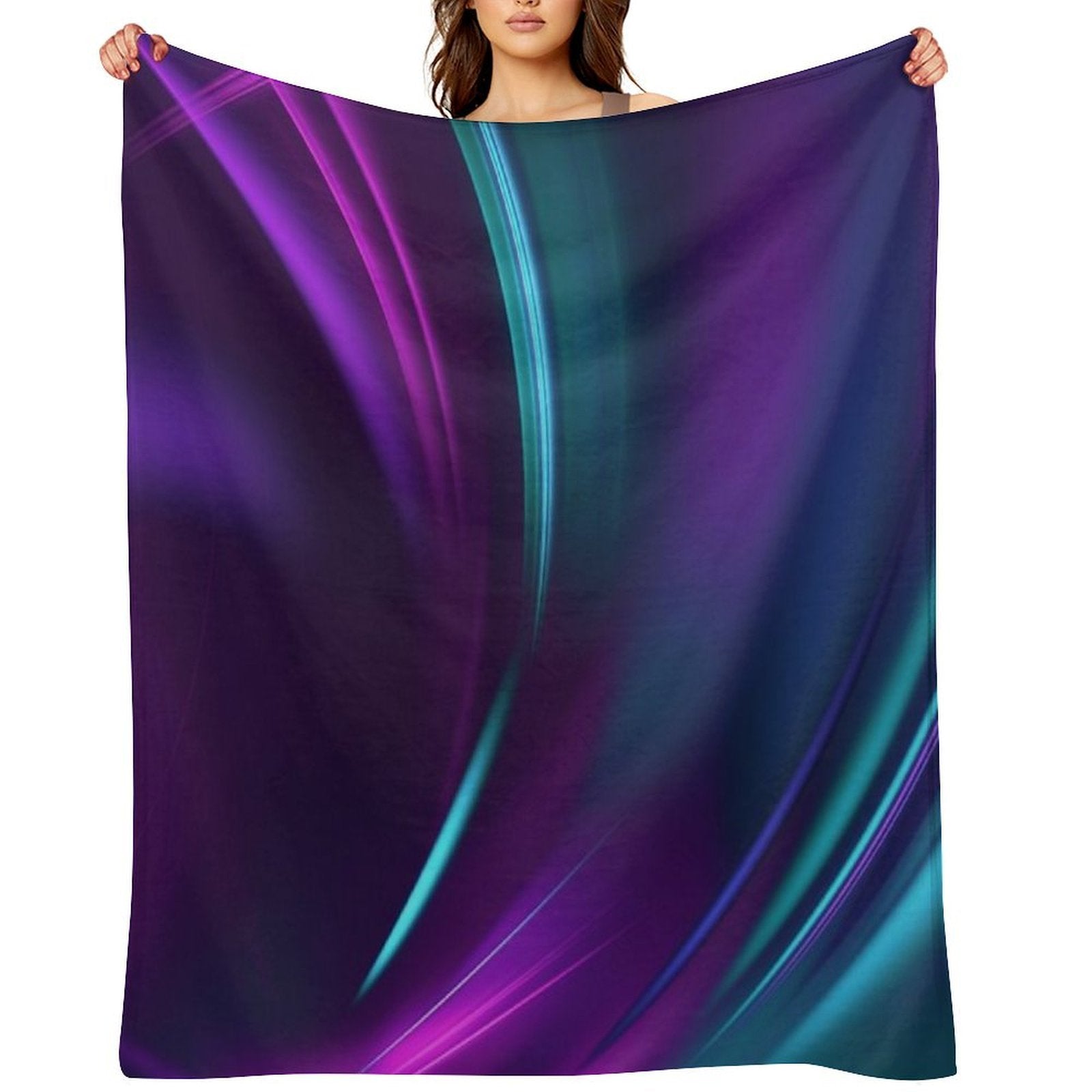Purple Teal Swirl Sustainable Throw Blanket