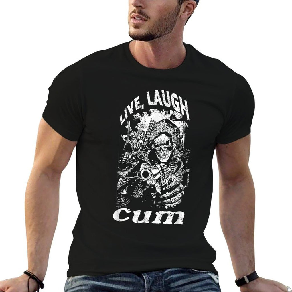 Live Laugh Cum Reaper Funny Vintage Goth Emo Gag Comfortable T-Shirt