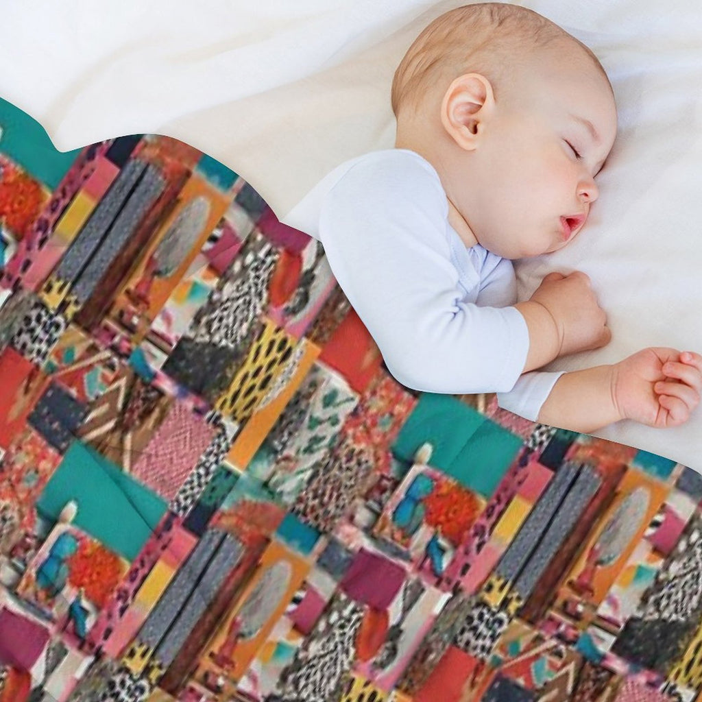 Quirky Mosaic Pattern Anti-pilling Throw Blanket