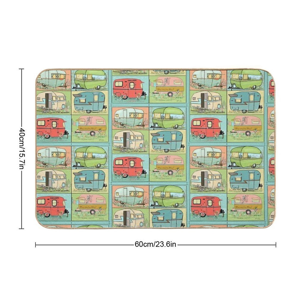 Camping Glamping in Vintage Trailers!  Toxin-Free Bath Mat