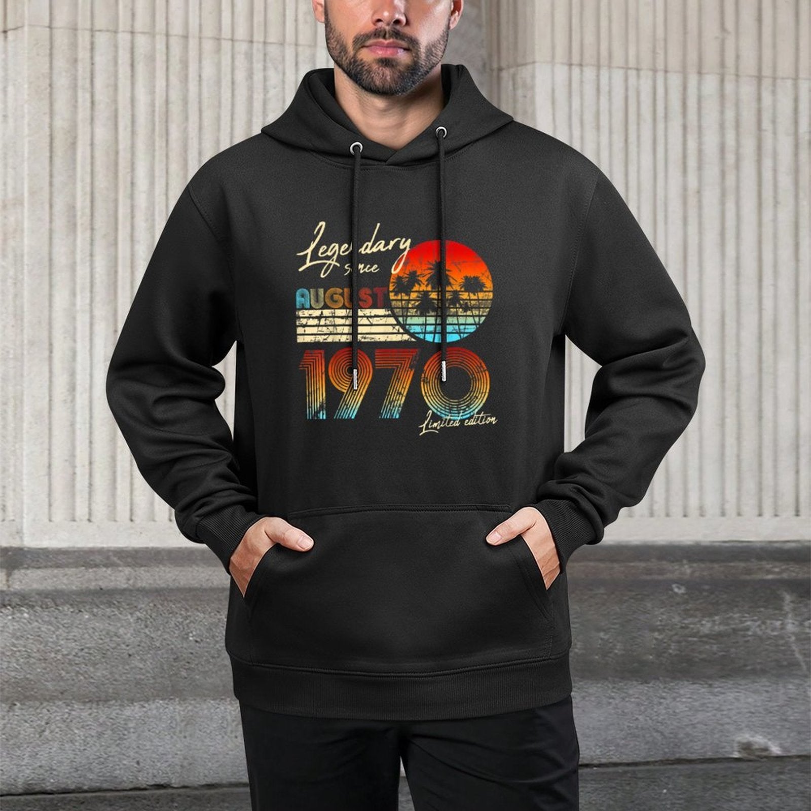 Legendary Since Bday August 1970 Vintage 50Th Birthday Colorfast Hoodie