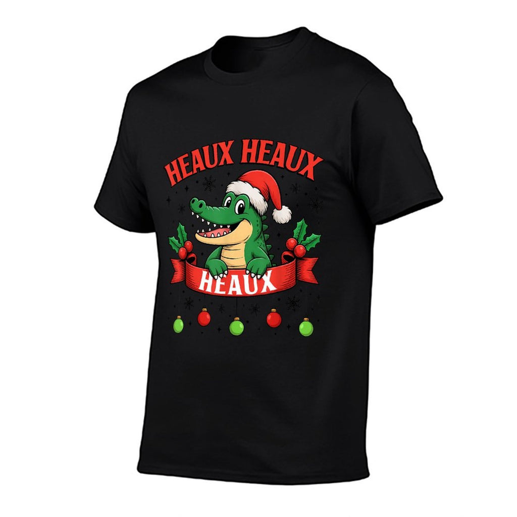 Funny Heaux Heaux Heaux Alligator Funny Cajun Christmas  Oversized Silhouette T-Shirt
