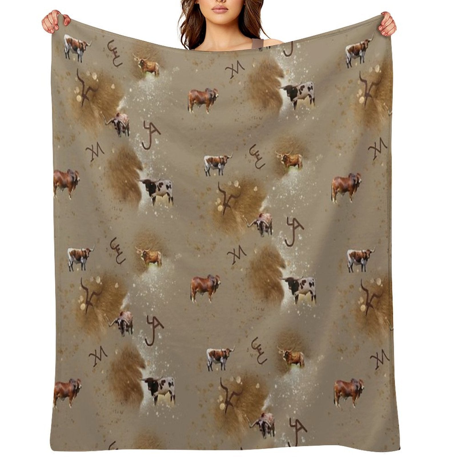 Thats Bull! Brands And Longhorns Comfort Throw Blanket