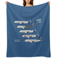 Airbus A350 Test Aircraft Fleet Illustration Lightweight Throw Blanket