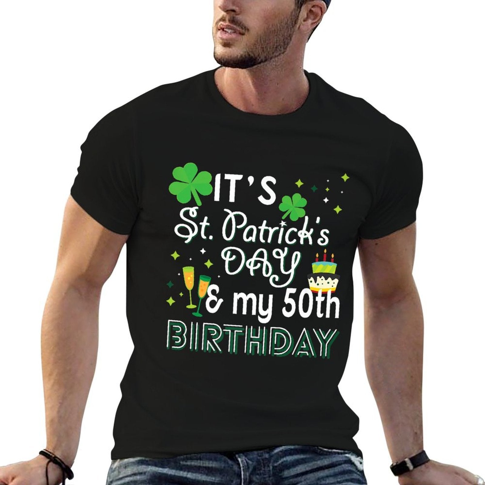 50th Birthday St Patricks Day Party Gift Men Women  Moisture-wicking T-Shirt