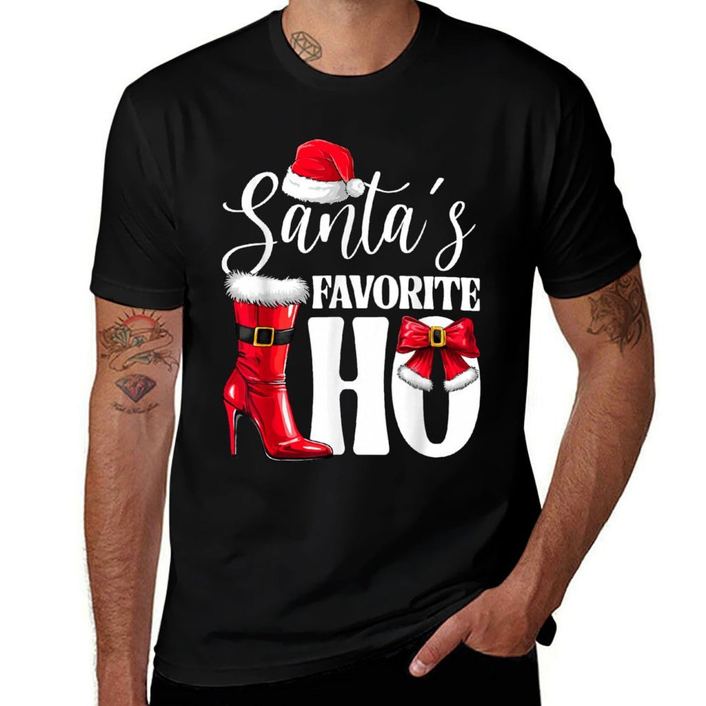 Santas Favorite HO Christmas Lights Merry Christmas Pajamas  Soft T-Shirt