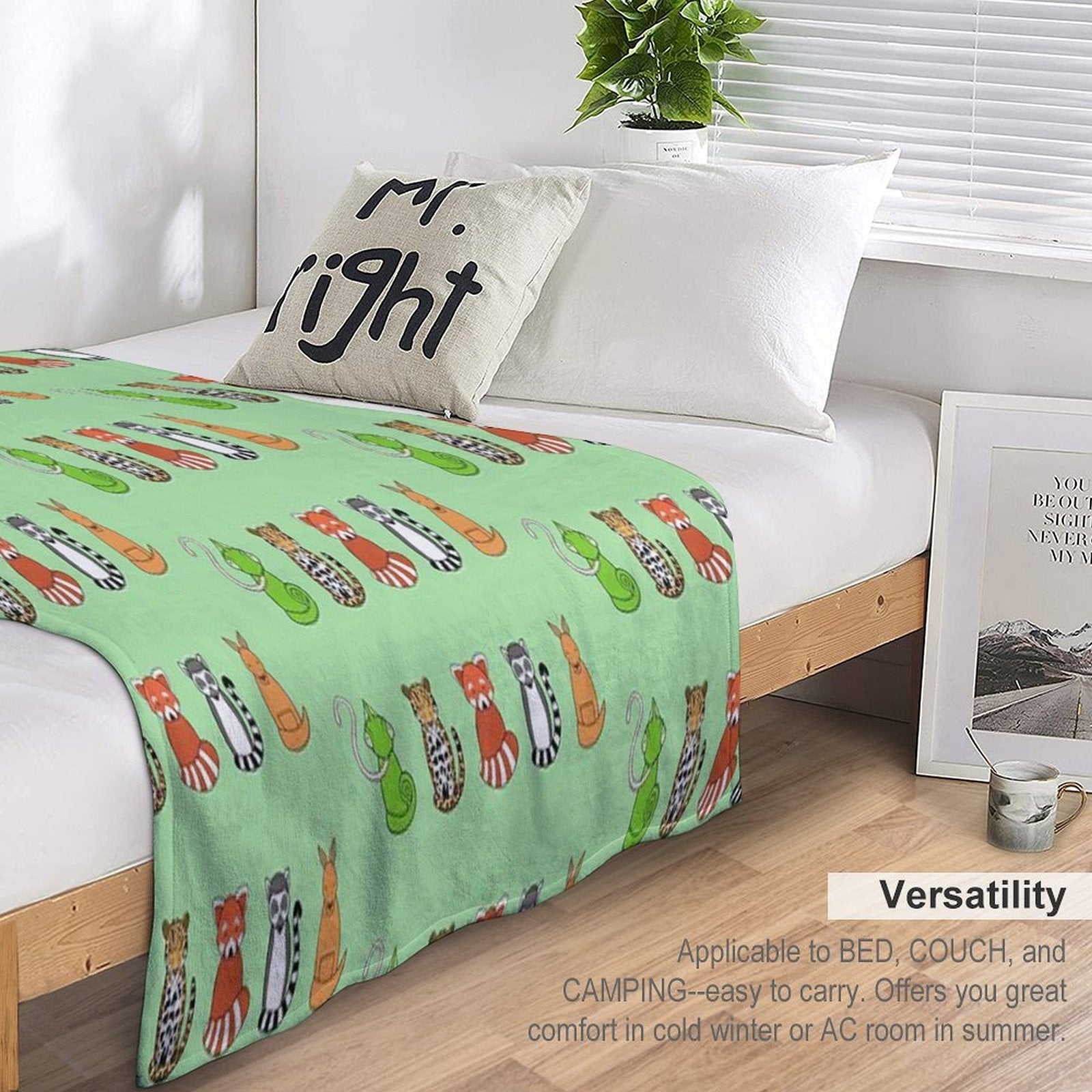 Exotic Critter Line-up Anti-pilling Throw Blanket