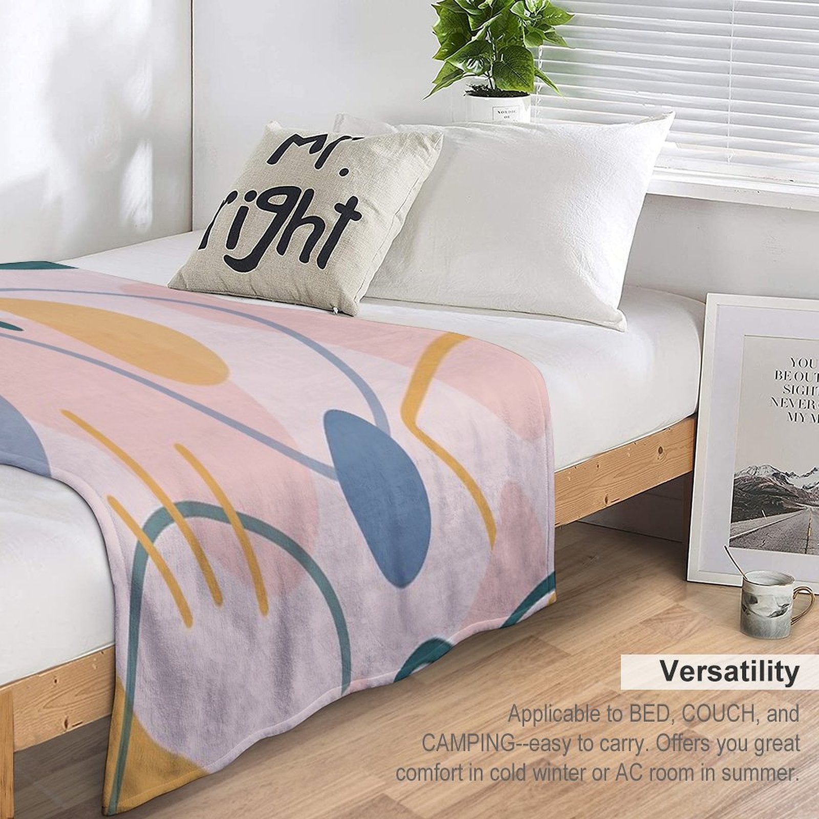 Abstract Shapes Plush Throw Blanket