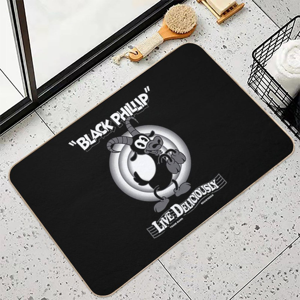 Black Phillip - Vintage Cartoon - Witch - Goth Occult - Live Deliciously  Slip-Resistant Bath Mat
