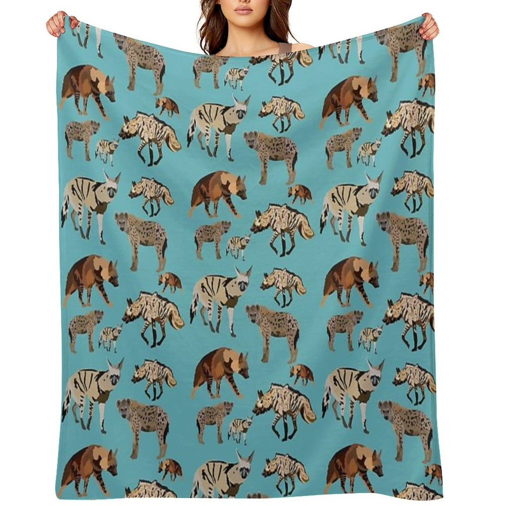 H Is for Hyena Machine-washable Throw Blanket