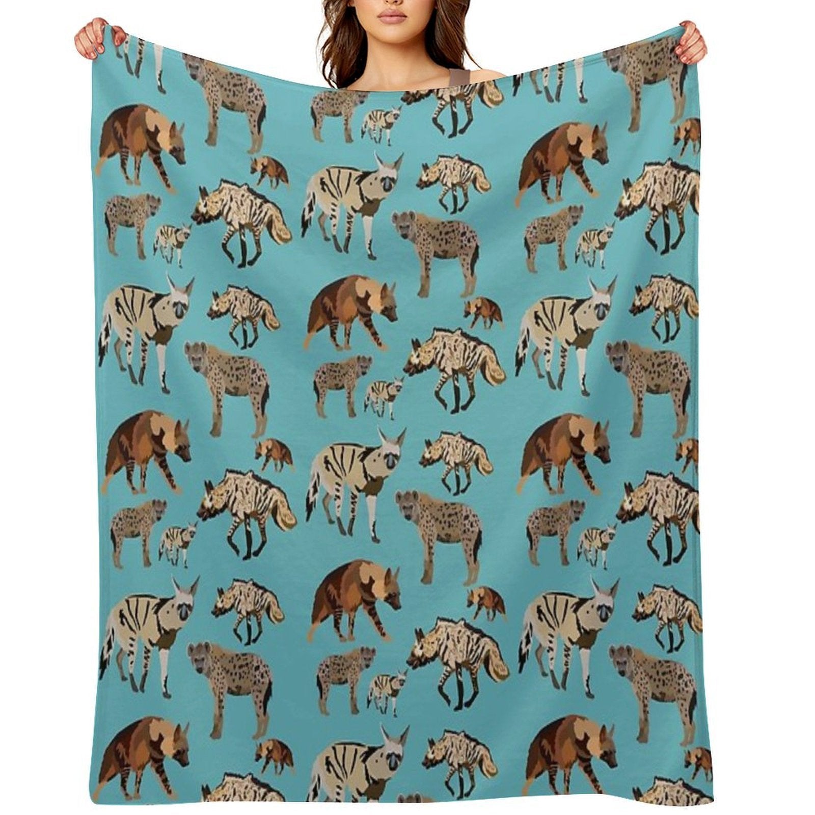 H Is for Hyena Machine-washable Throw Blanket