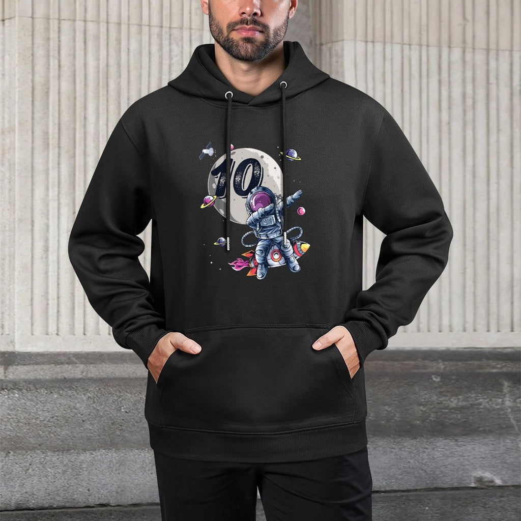 10 Years Old Birthday Boy Astronaut Gifts Space 10th B-Day Pilling-Resistant Hoodie