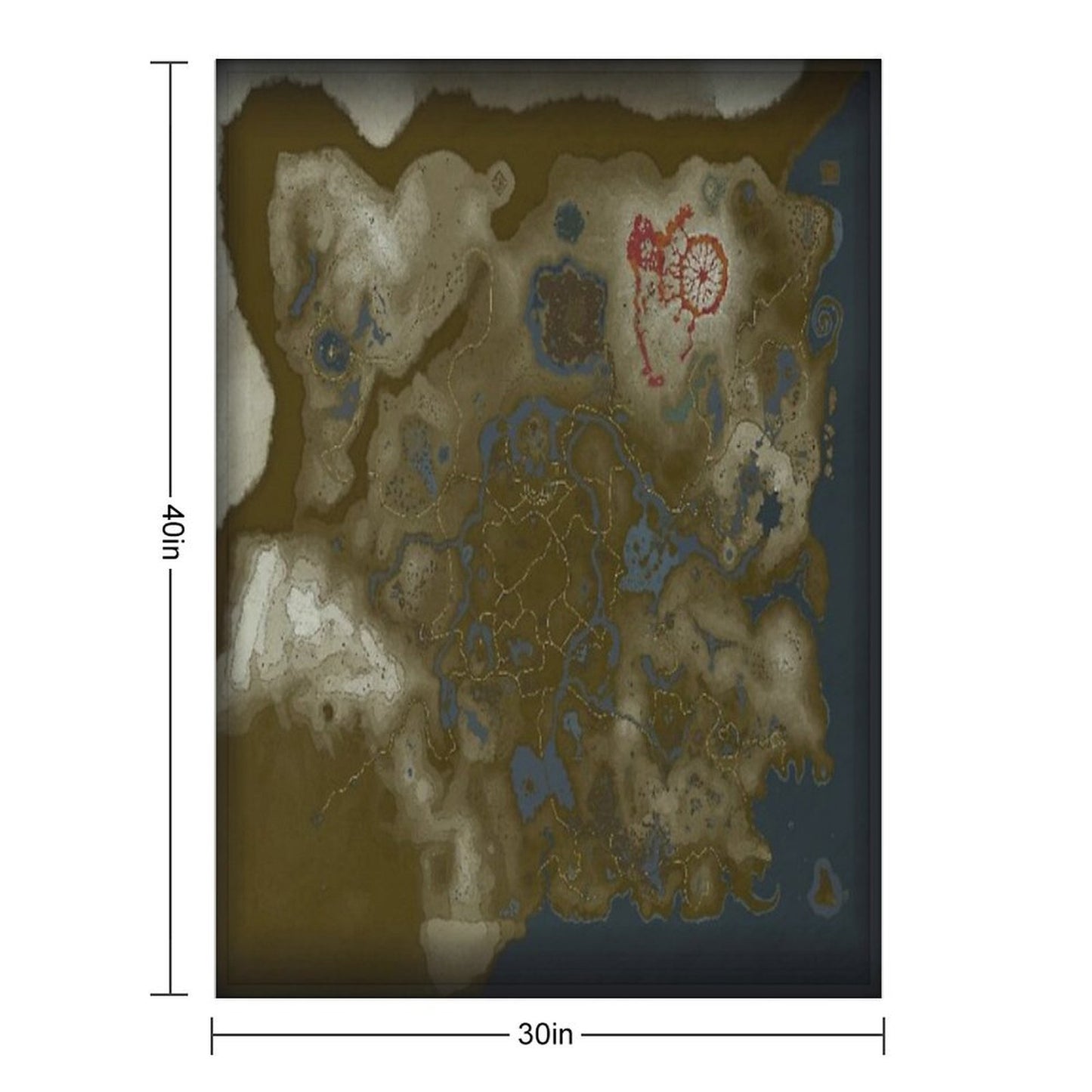 LoZ BOTW Map Shrink-resistant Throw Blanket