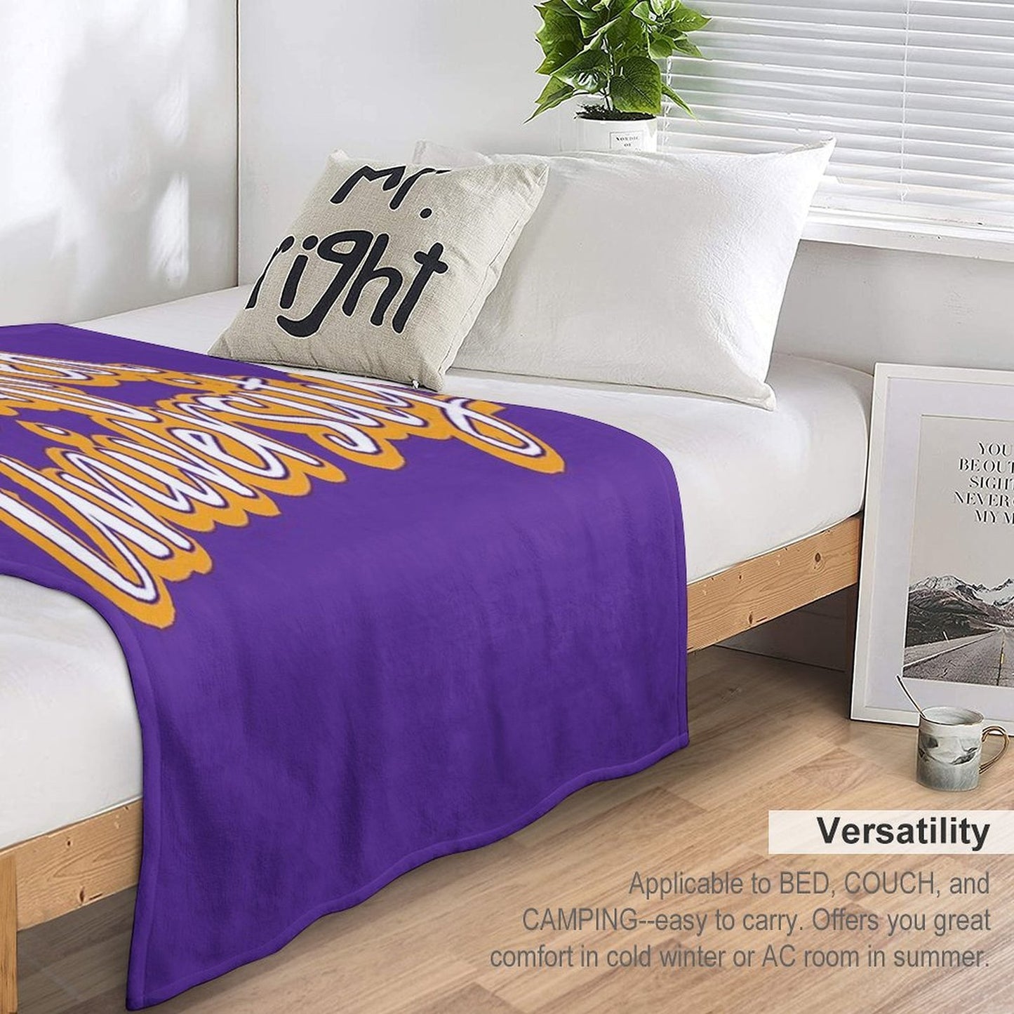 Alfred University Saxons Sustainable Throw Blanket