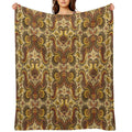 Olive Green, Gold & Burgundy Paisley Pattern All-season Throw Blanket