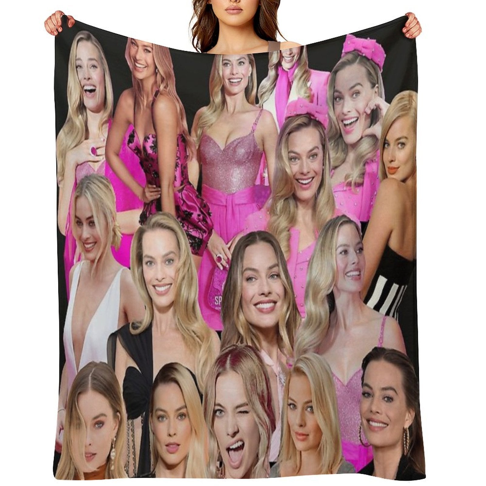 HIGH QUALITY Margot Robbie Photo Collage All-season Throw Blanket