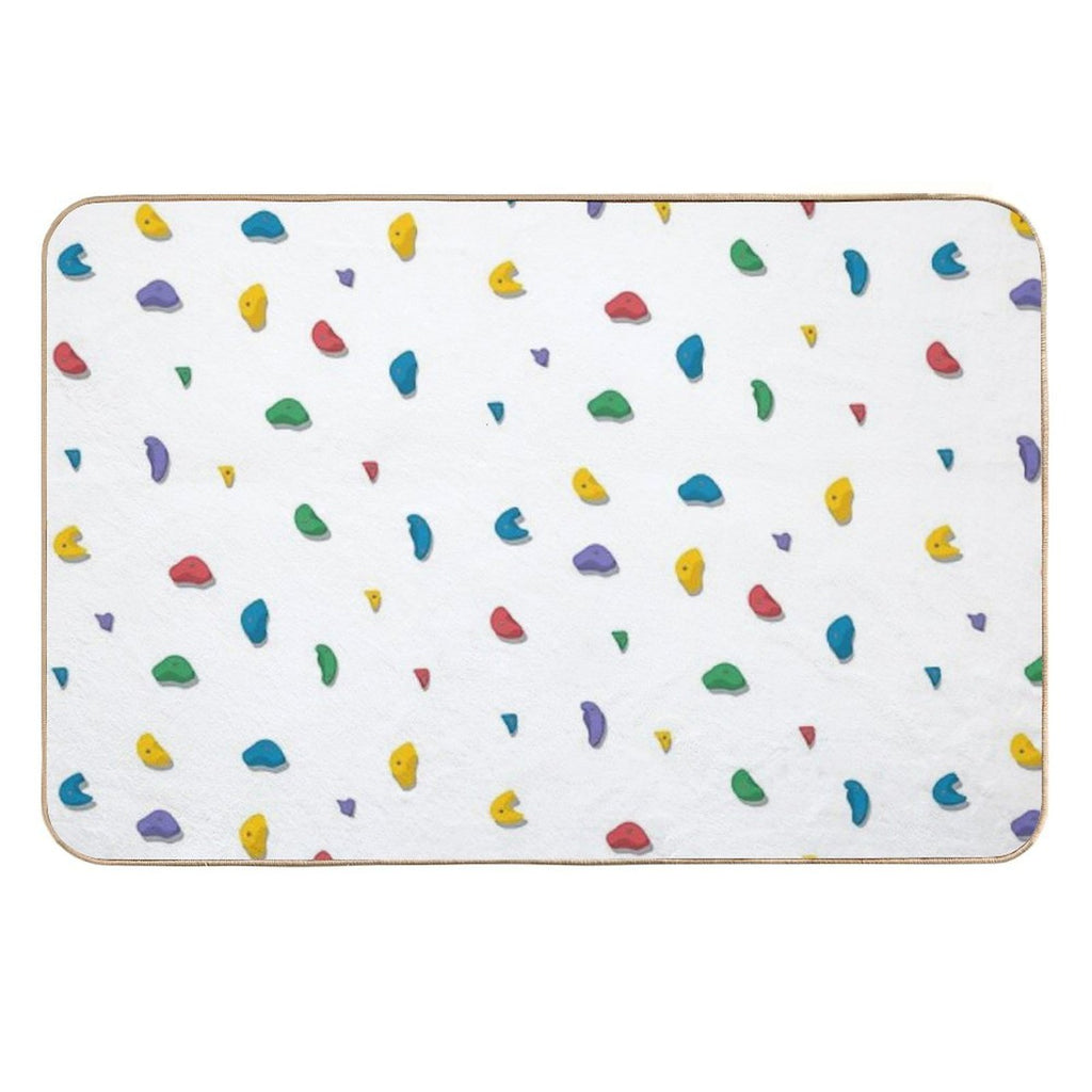 Rock Climbing Boulder Hold Pattern  Fade-Resistant Bath Mat