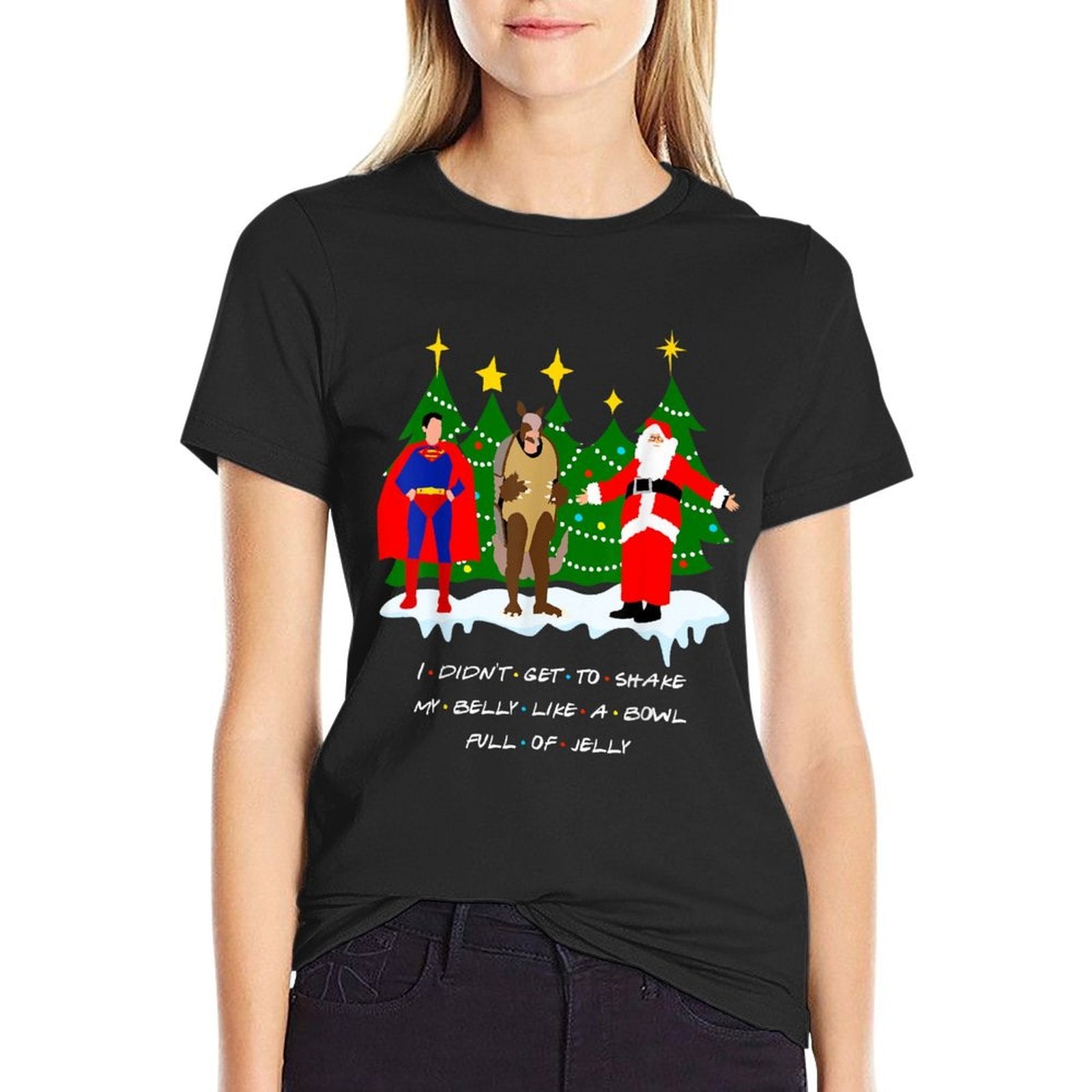 Christmas with Friends. Shake My Belly  Cotton T-Shirt