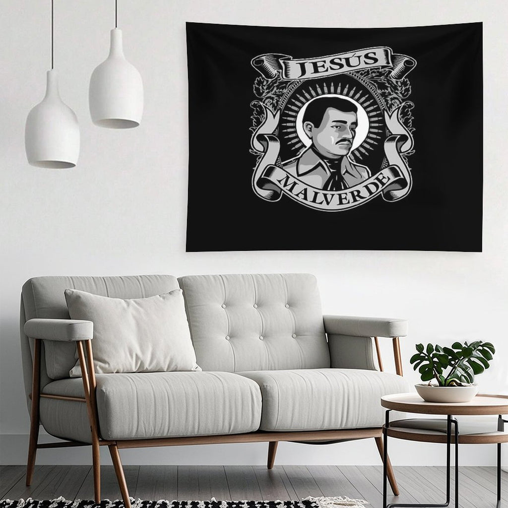 Jesus Malverde Mexican Hero Angel Of The Poor Tapestry