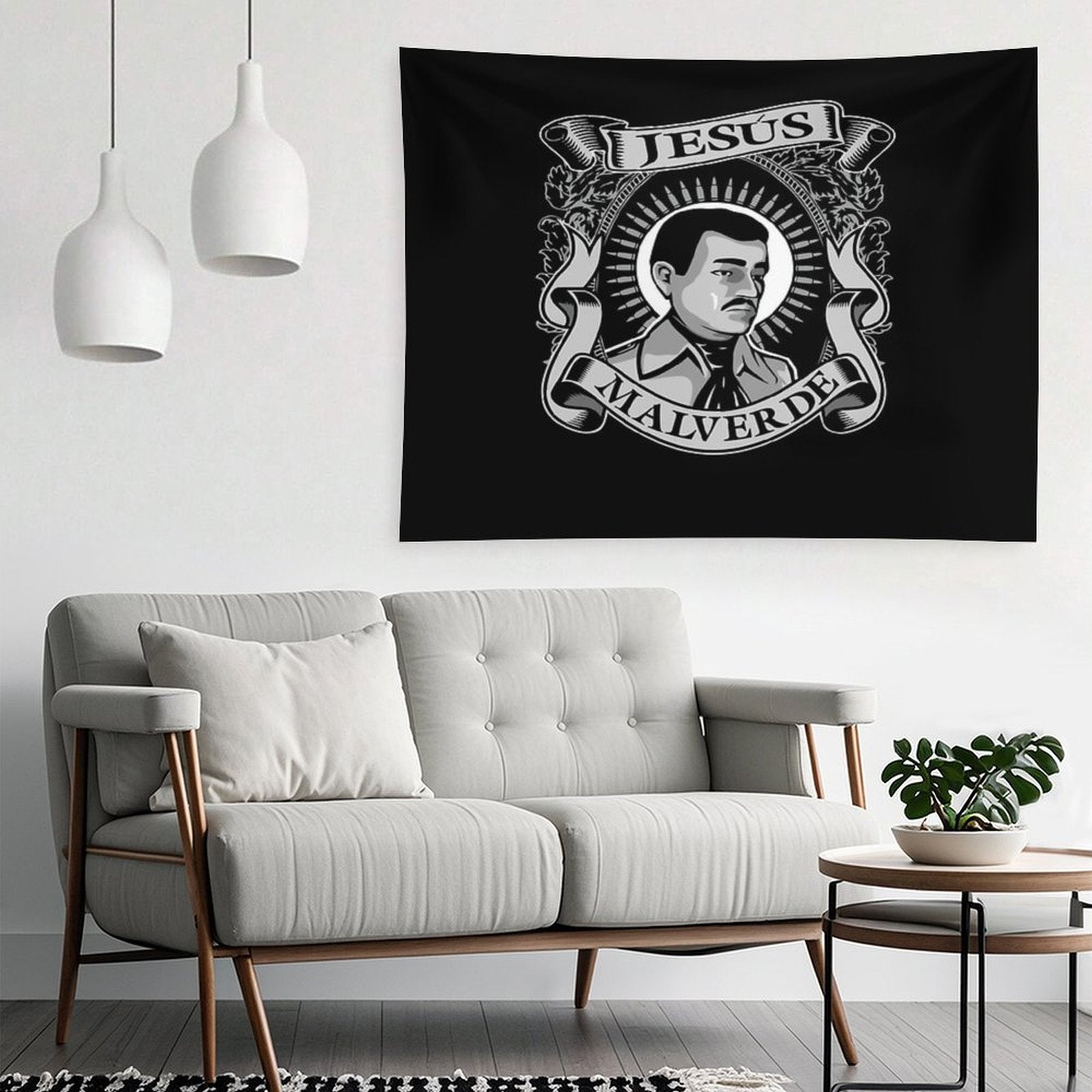 Jesus Malverde Mexican Hero Angel Of The Poor Tapestry