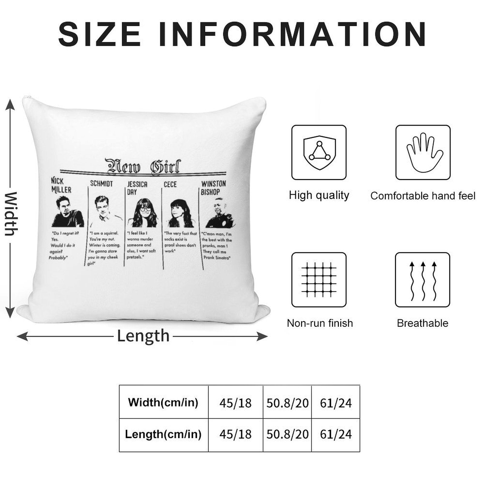 New Girl Soft Shrink-Resistant Throw Pillow