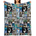 Penguin Pattern Photo Collage Quick-dry Throw Blanket