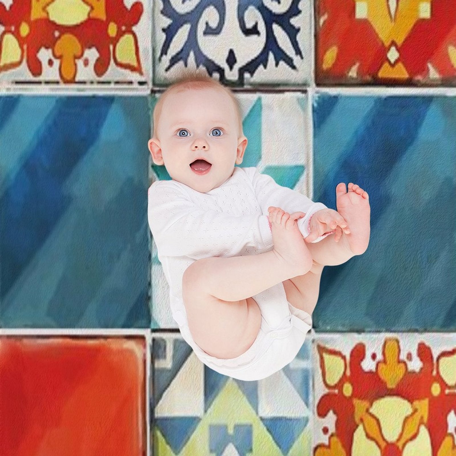 Colorful Azulejos Tiles from Azul Board Game Premium Throw Blanket