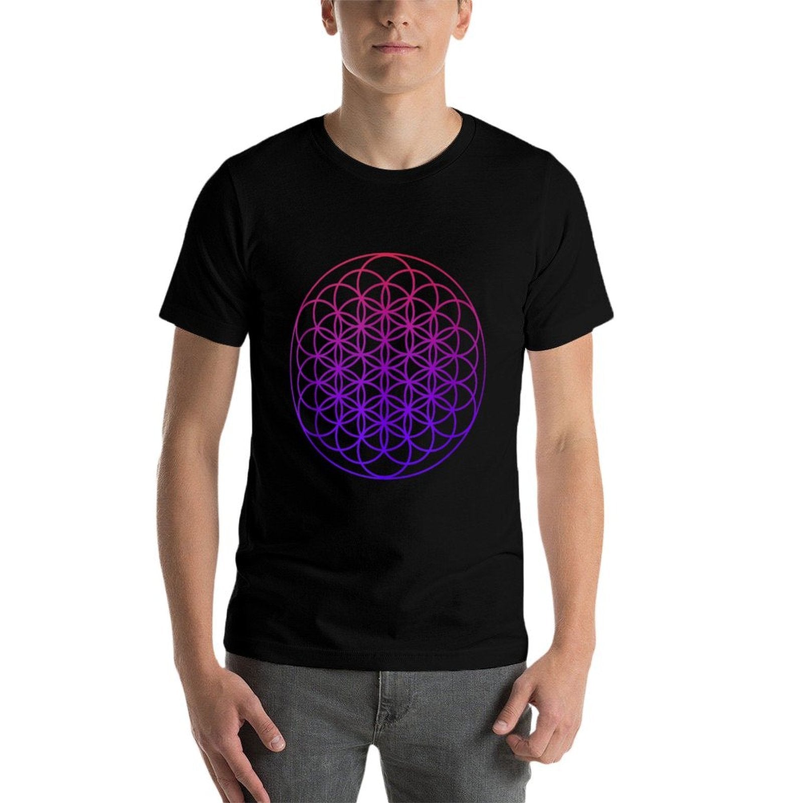 Sacred Geometry - Geometric Repeating Circles  Lightweight T-Shirt