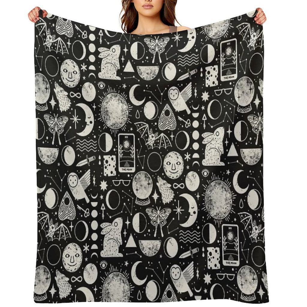 Lunar Pattern Eclipse Sustainable Throw Blanket