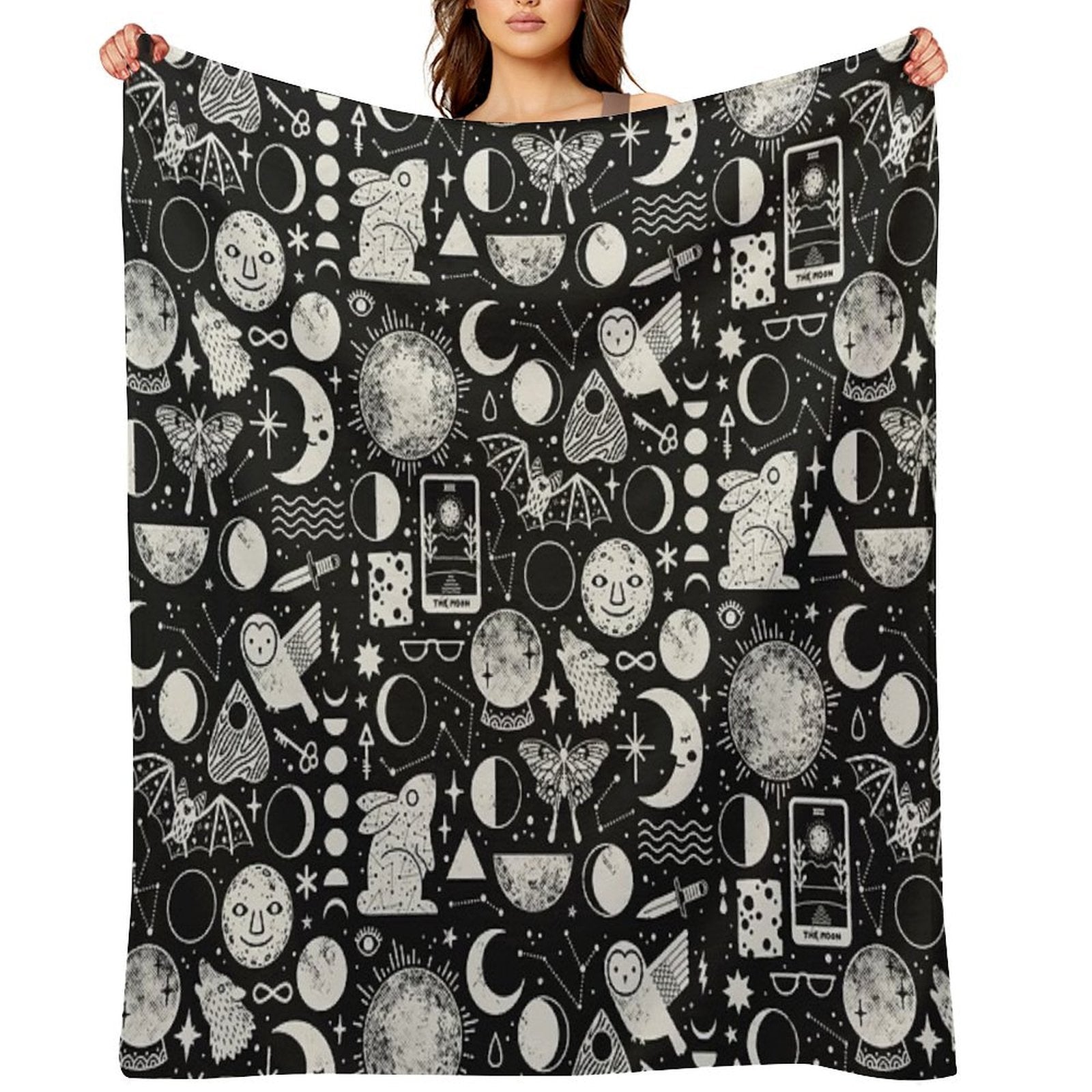 Lunar Pattern Eclipse Sustainable Throw Blanket
