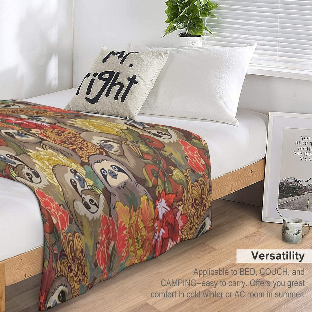 Because Sloths Autumn Plush Throw Blanket
