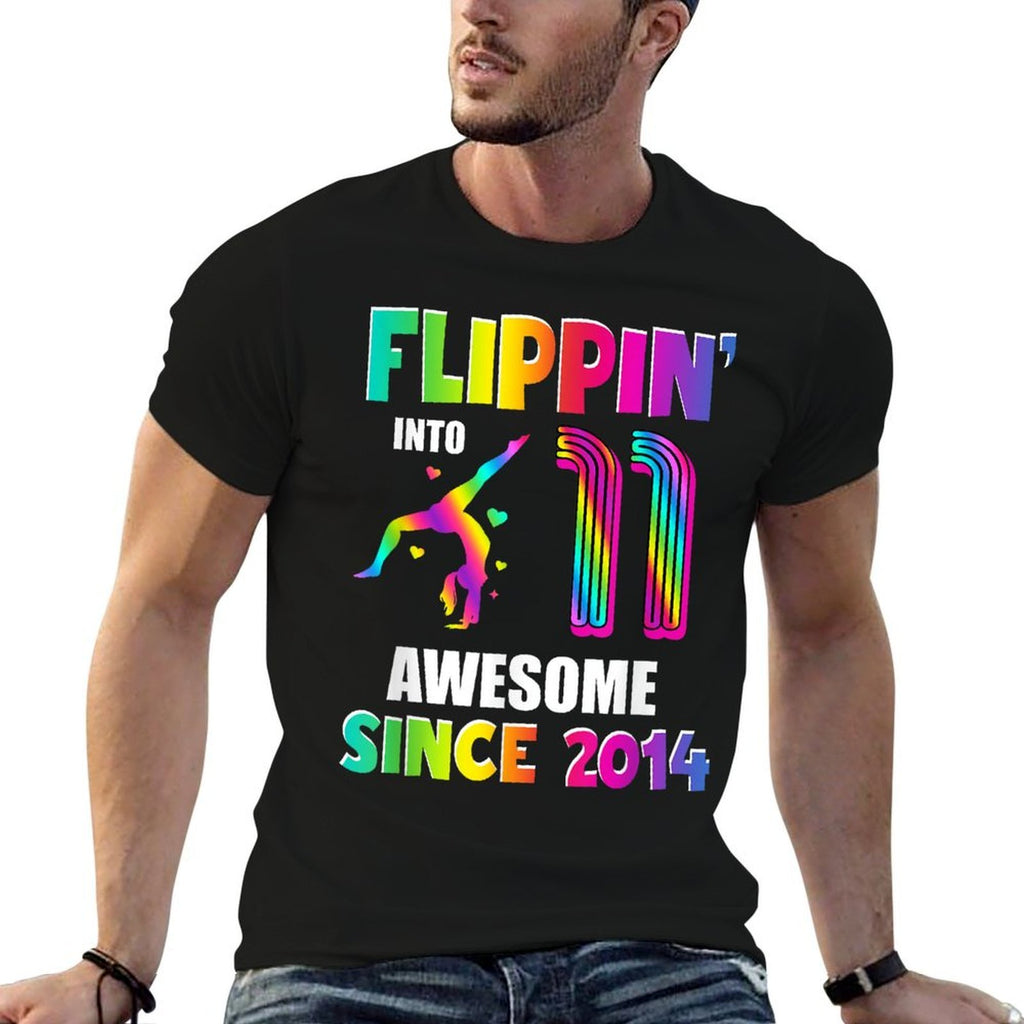 11th Birthday Gymnastics Girl 11 Year Old Gymnast Born 2014  Rolled Sleeves T-Shirt