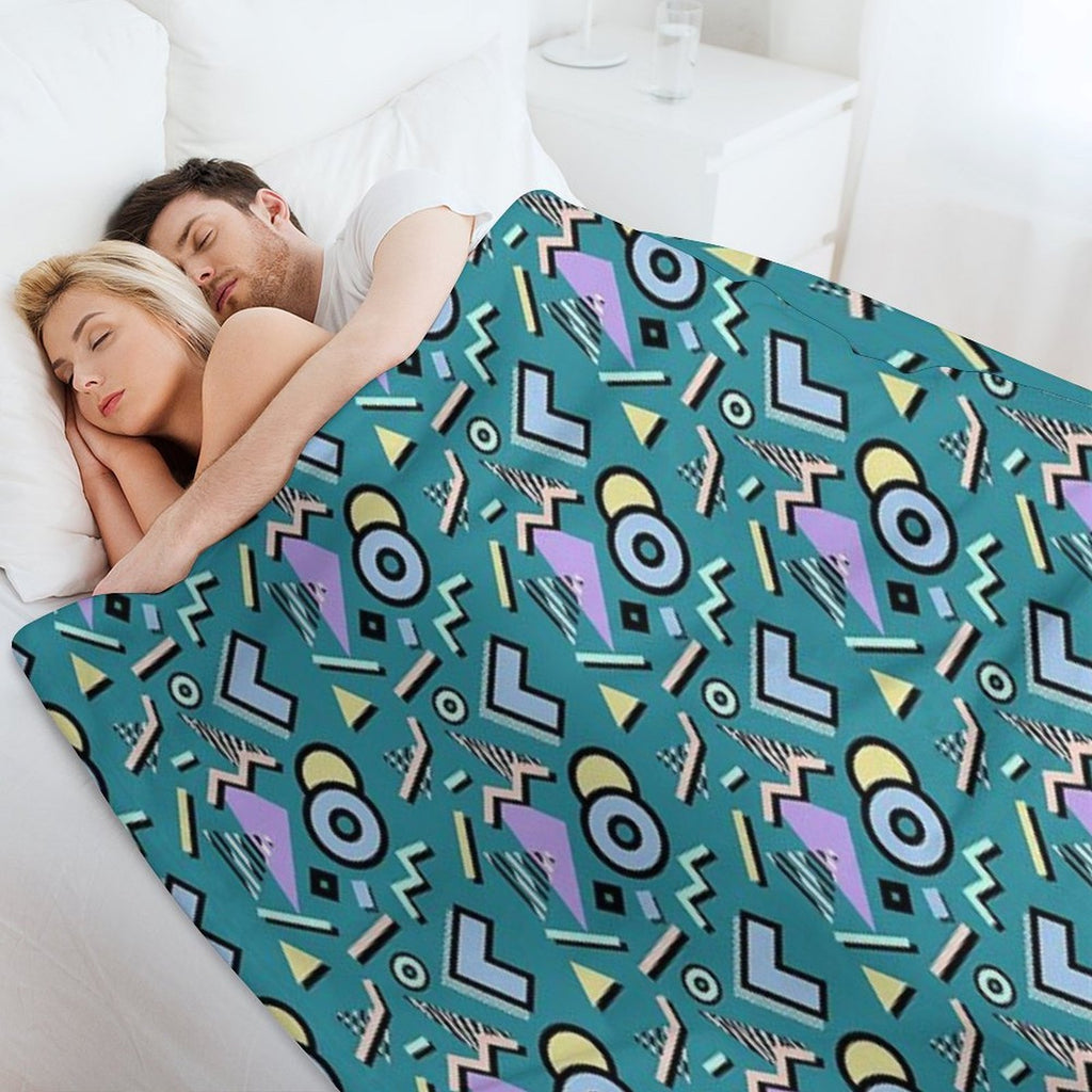80s Pattern Vaporwave Memphis Pastel Squiggles Gift-ready Throw Blanket
