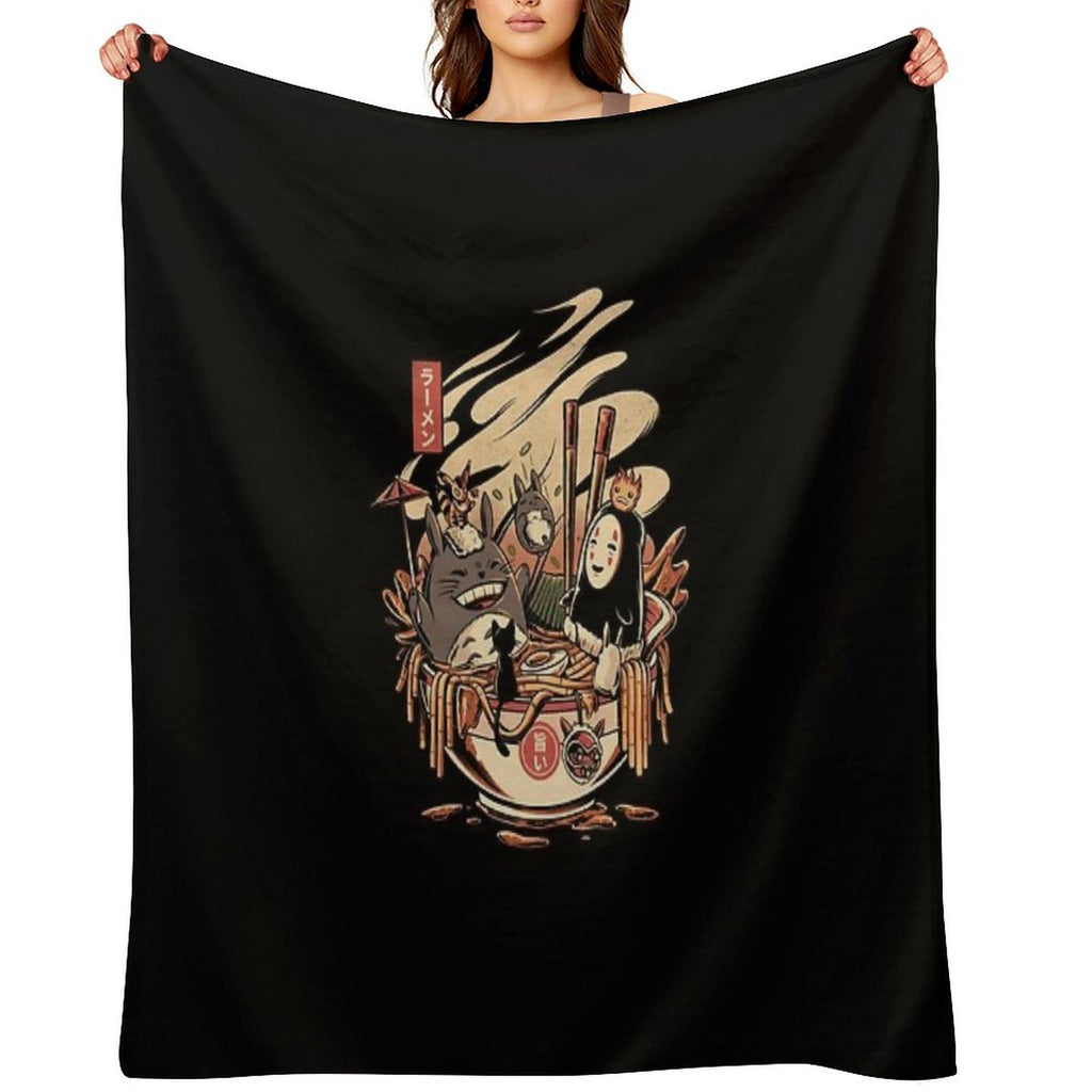Funny Ramen Premium Throw Blanket
