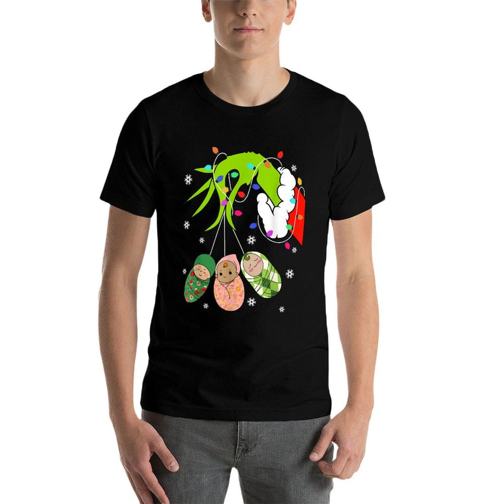 Labor And Delivery Nurse Merry Christmas Xmas Lights Holiday  Graphic-printed T-Shirt