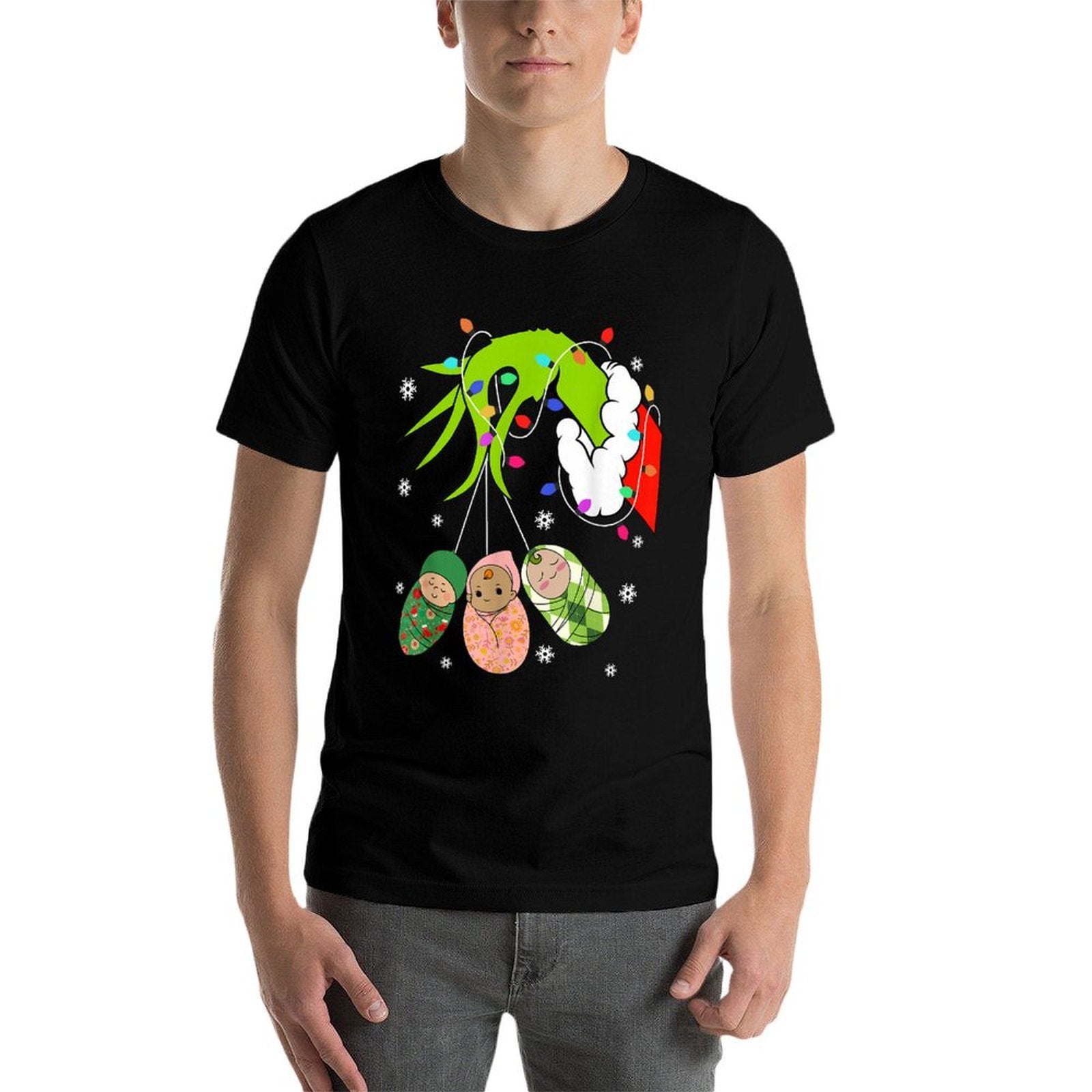 Labor And Delivery Nurse Merry Christmas Xmas Lights Holiday  Graphic-printed T-Shirt