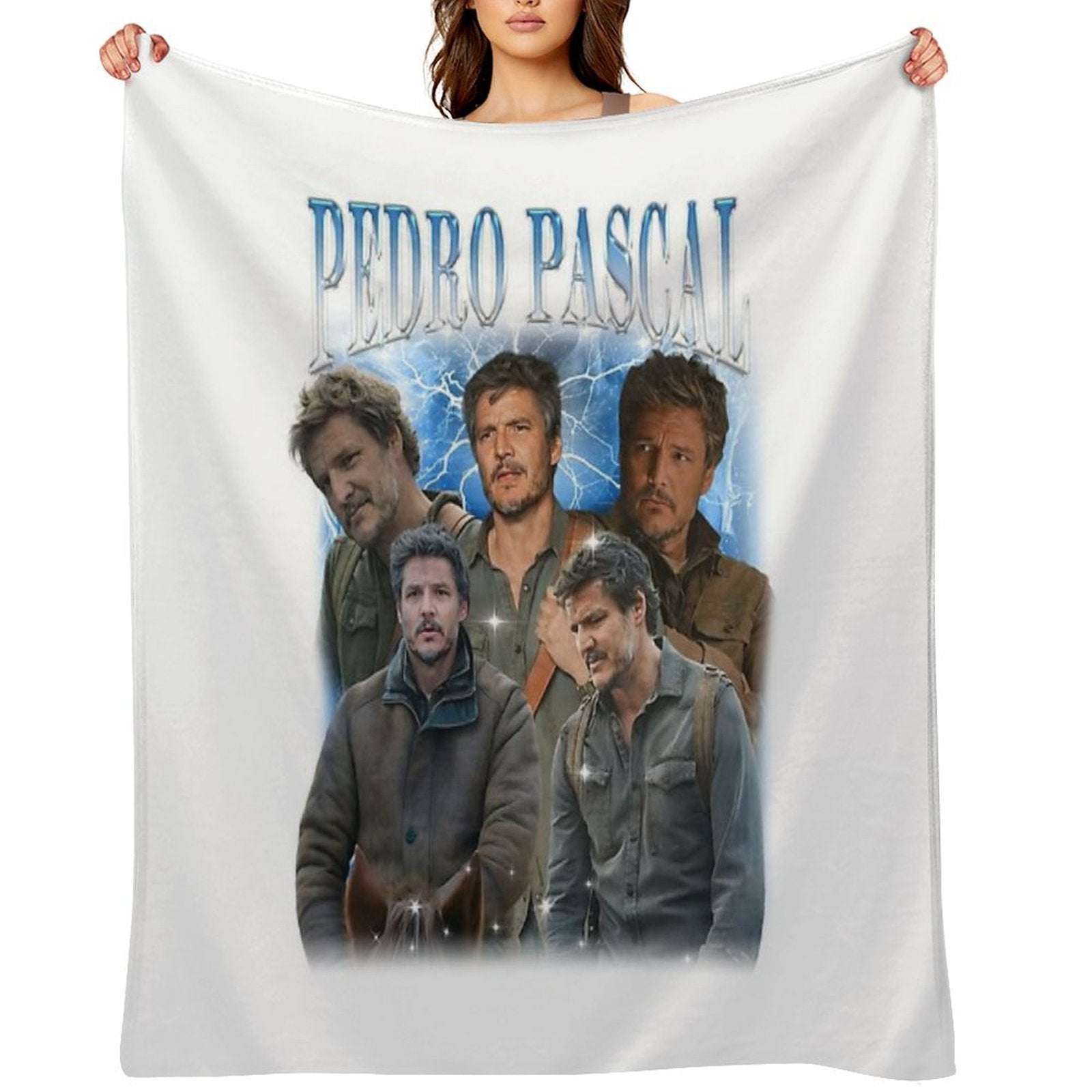 Pedro Pascal Joel Miller The Last Of Us 2 Gamer Movies Daddy Meme Fan Art Gift Lightweight Throw Blanket