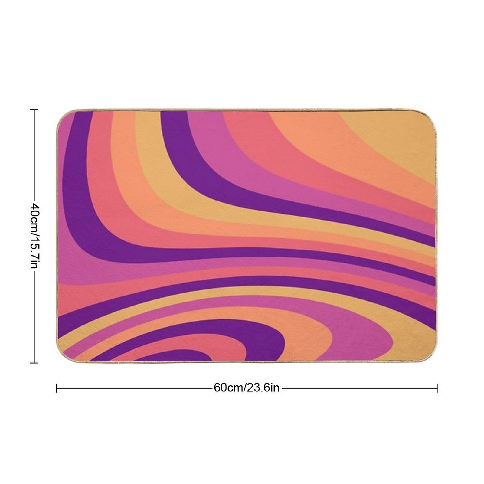 Warm Sunset Abstract Liquid Melt Wave Design  Stain-Proof Bath Mat