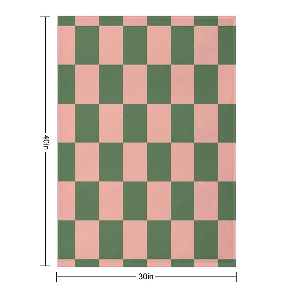 Retro Checkered Pattern Plush Throw Blanket