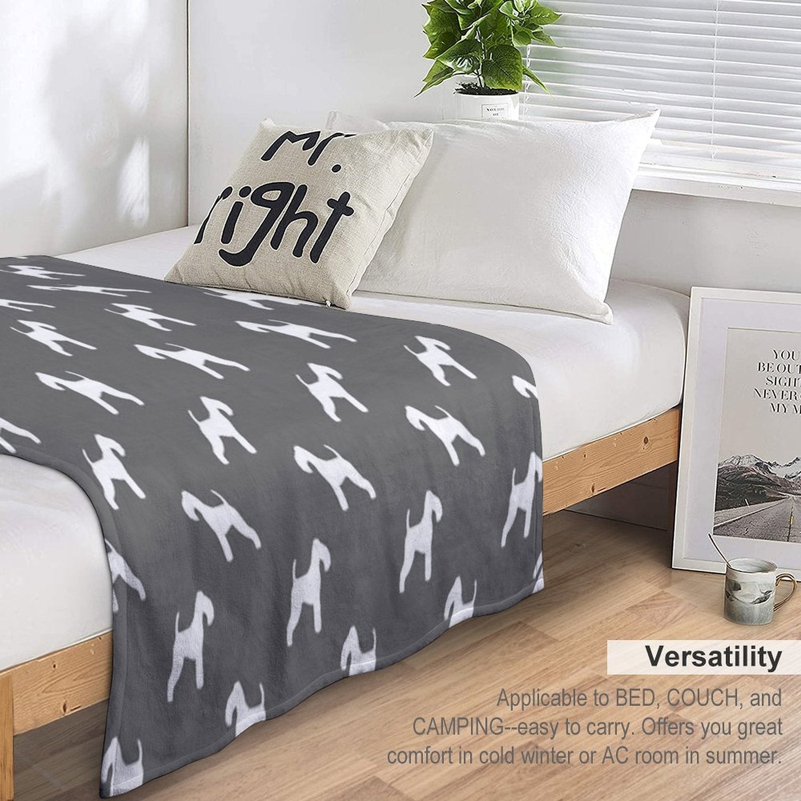 Lakeland Terrier Silhouette(s) Shrink-resistant Throw Blanket