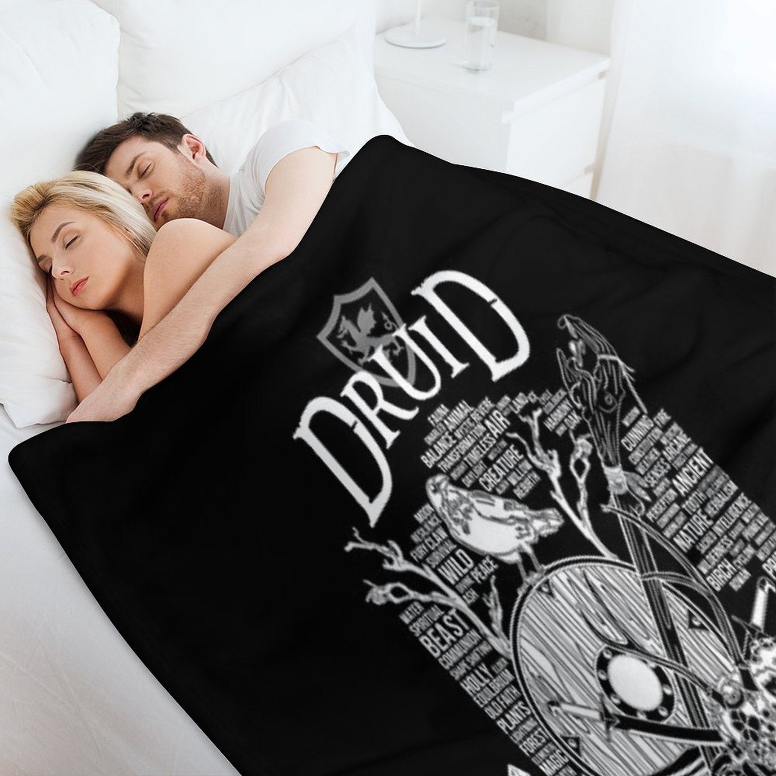 RPG Class Series Druid - White Version Gift-ready Throw Blanket