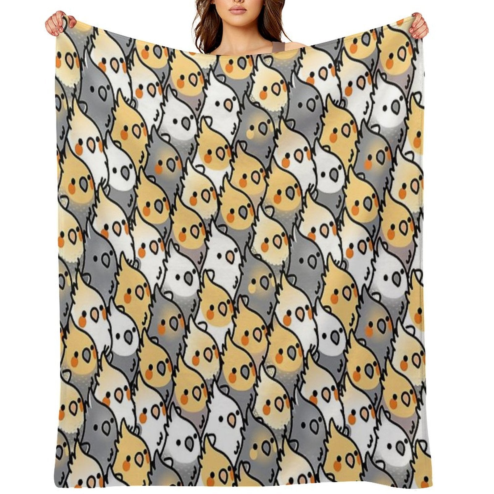 Chubby Cockatiel Party Anti-pilling Throw Blanket