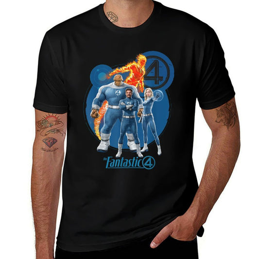 Marvel The Fantastic Four First Steps Heroic Family Shot  Rolled Sleeves T-Shirt