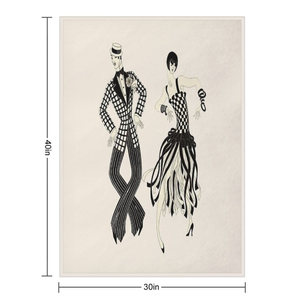 Erté - Charleston Couple All-season Throw Blanket
