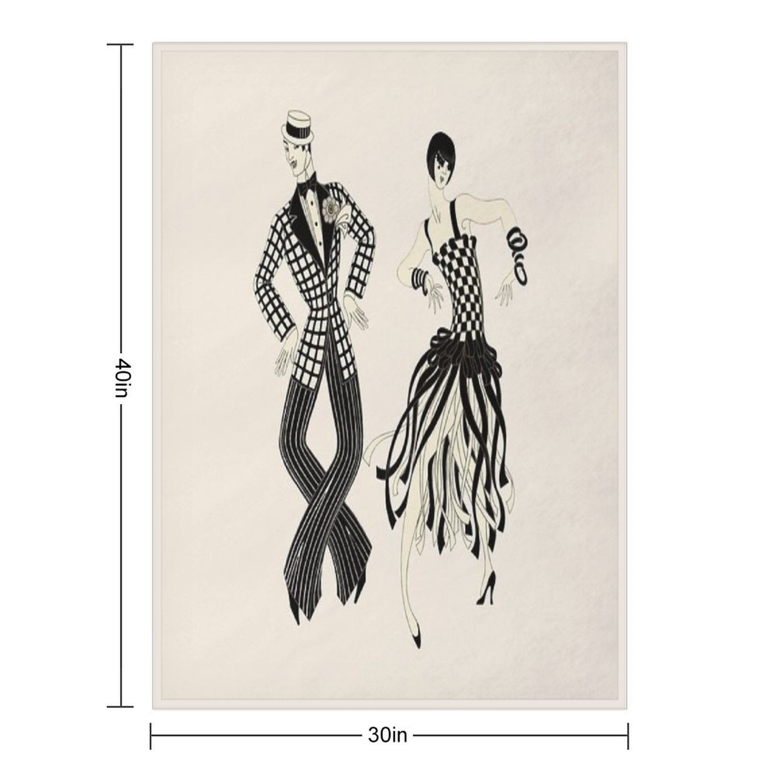 Erté - Charleston Couple All-season Throw Blanket