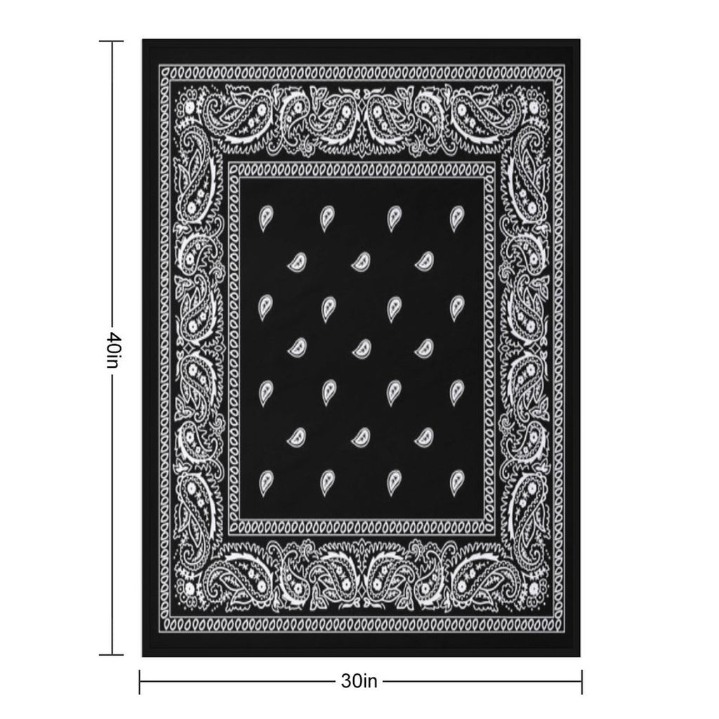 Bandana Black Velvety-soft Throw Blanket
