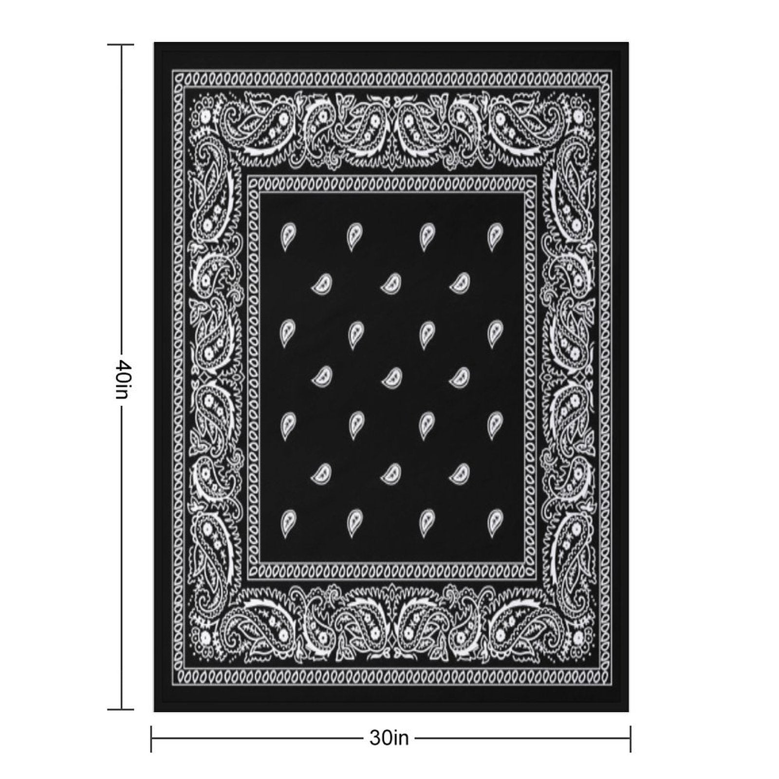 Bandana Black Velvety-soft Throw Blanket