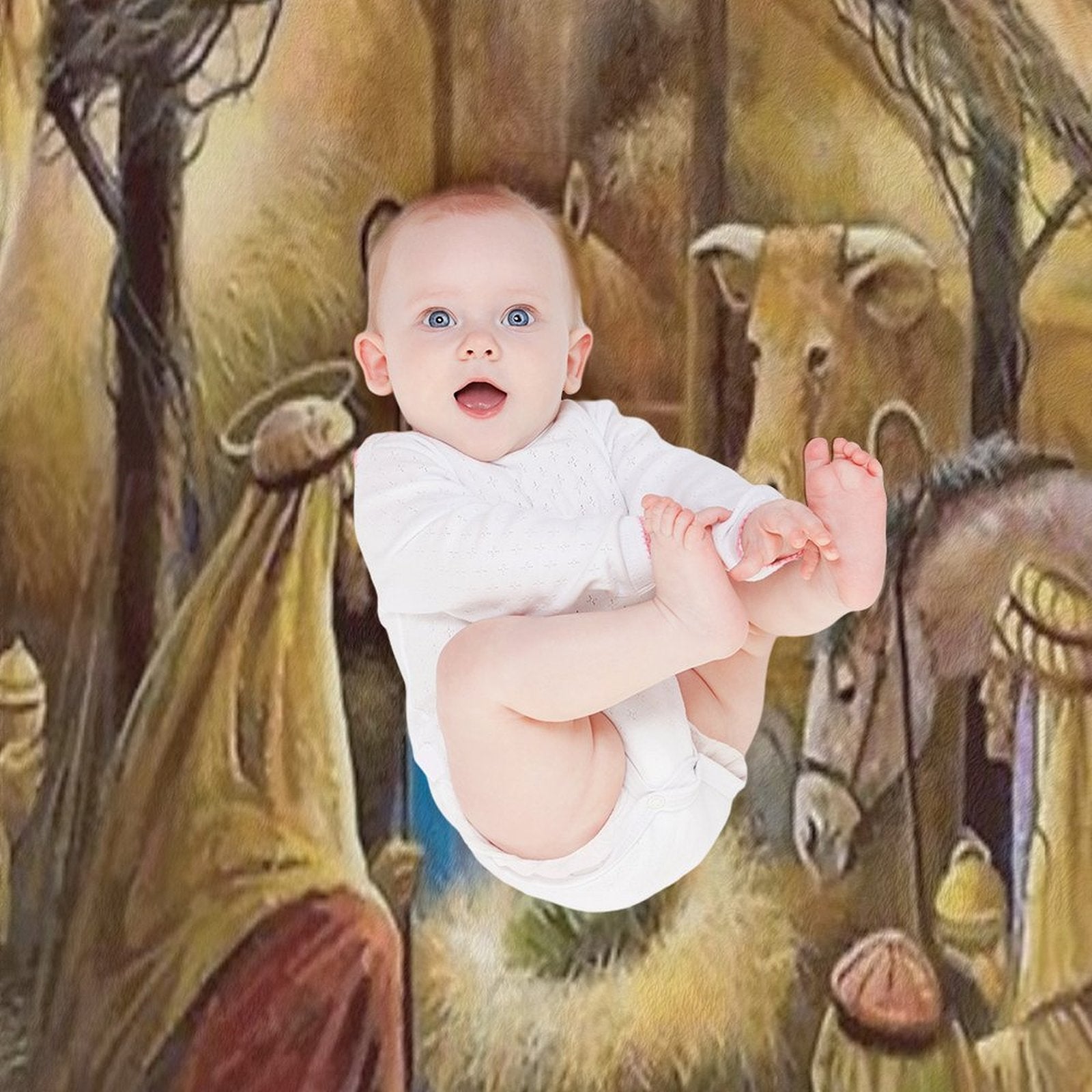 Christian Christmas Nativity Versatility Throw Blanket